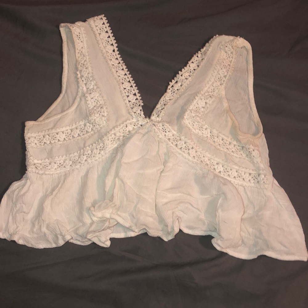 White Flowy Crop Top